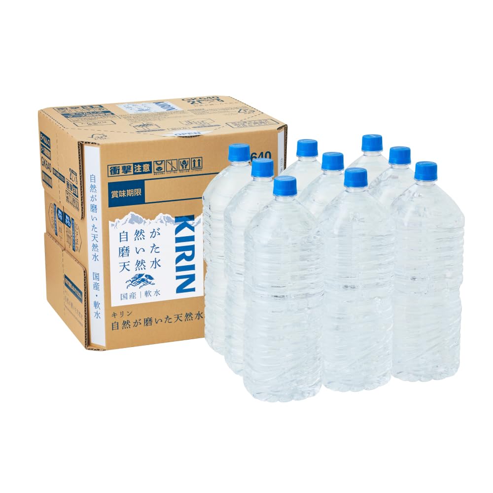 Kirin Naturally Refined Natural Water, Label-less, 67.6 fl oz (2 L), 9 Bottles, Domestically Produced, Natural Water, Mineral Water, PET Bottle, Soft Water