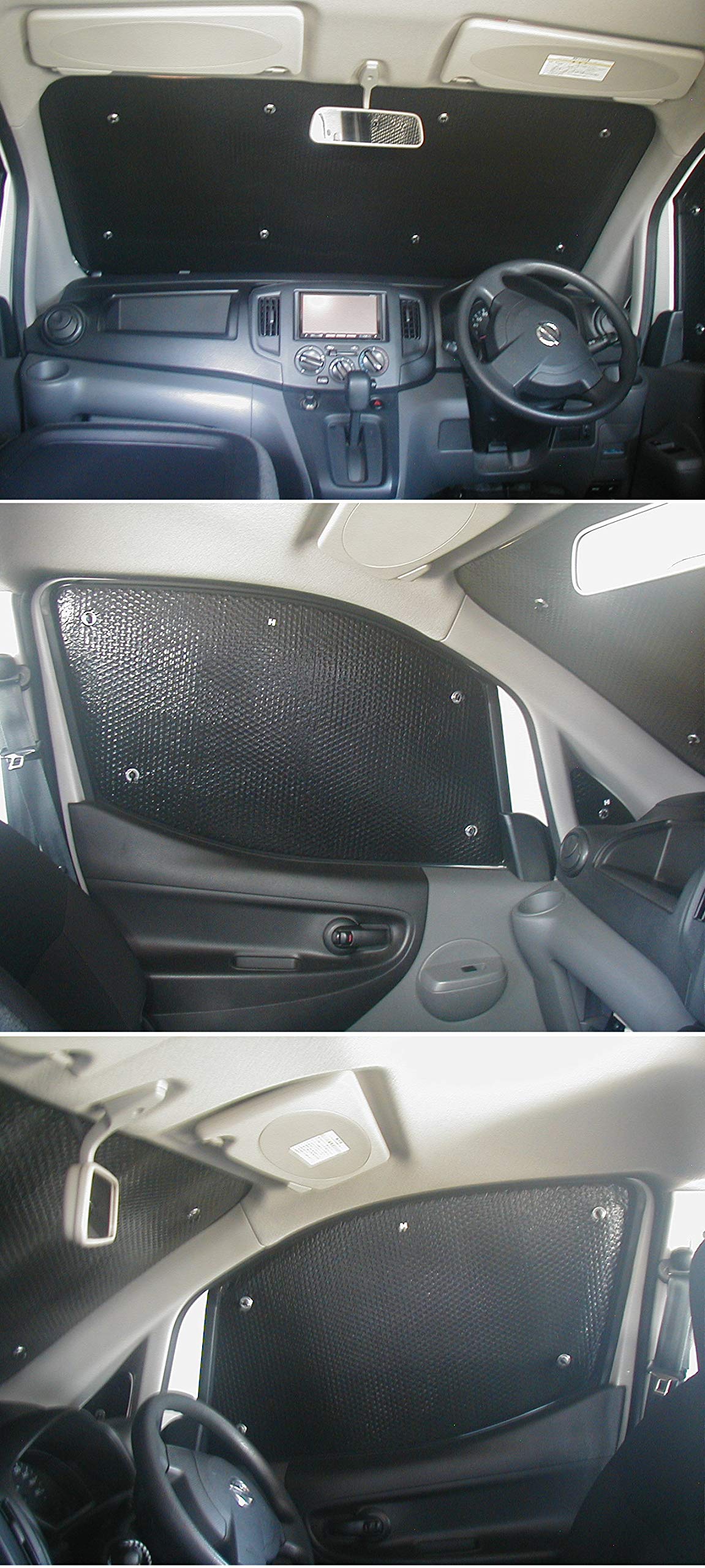 Vehicle-specific sunshade for Nissan NV200 Vanette 5-door minivan M20 VM20 compatible, front and front side total 5 panels, 1 set, sun protection, sleeping in car, overnight stay in car, camping, car
