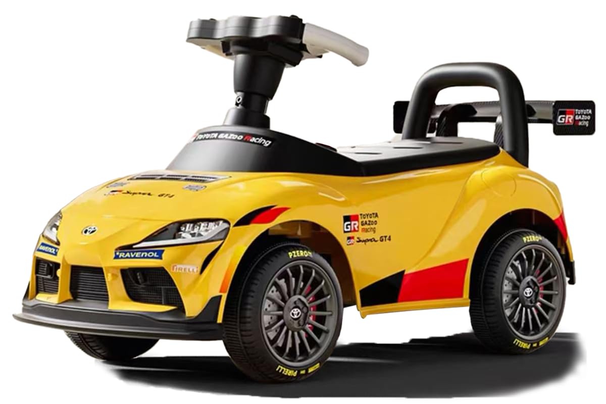 THREE STONE 足けり乗用玩具 トヨタ GRスープラ GT4 足けり 乗用玩具 転倒防止ストッパー (イエロー)