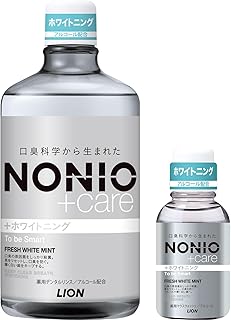 【Amazon.co.jp限定】NONIO(ノニオ)プラスホワイトニング デンタルリンス フレッシュホワイトミント [医薬部外品] 1000ml+ミニリンス80ml 液体歯磨き 口臭原因菌を殺菌