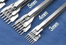 Алмазный перфоратор для кожи Craft Mate Leather Craft Tool (1-й, 2-й, 4-й, 6-й) Набор из 4 предметов (интервал 3 мм), фото 3