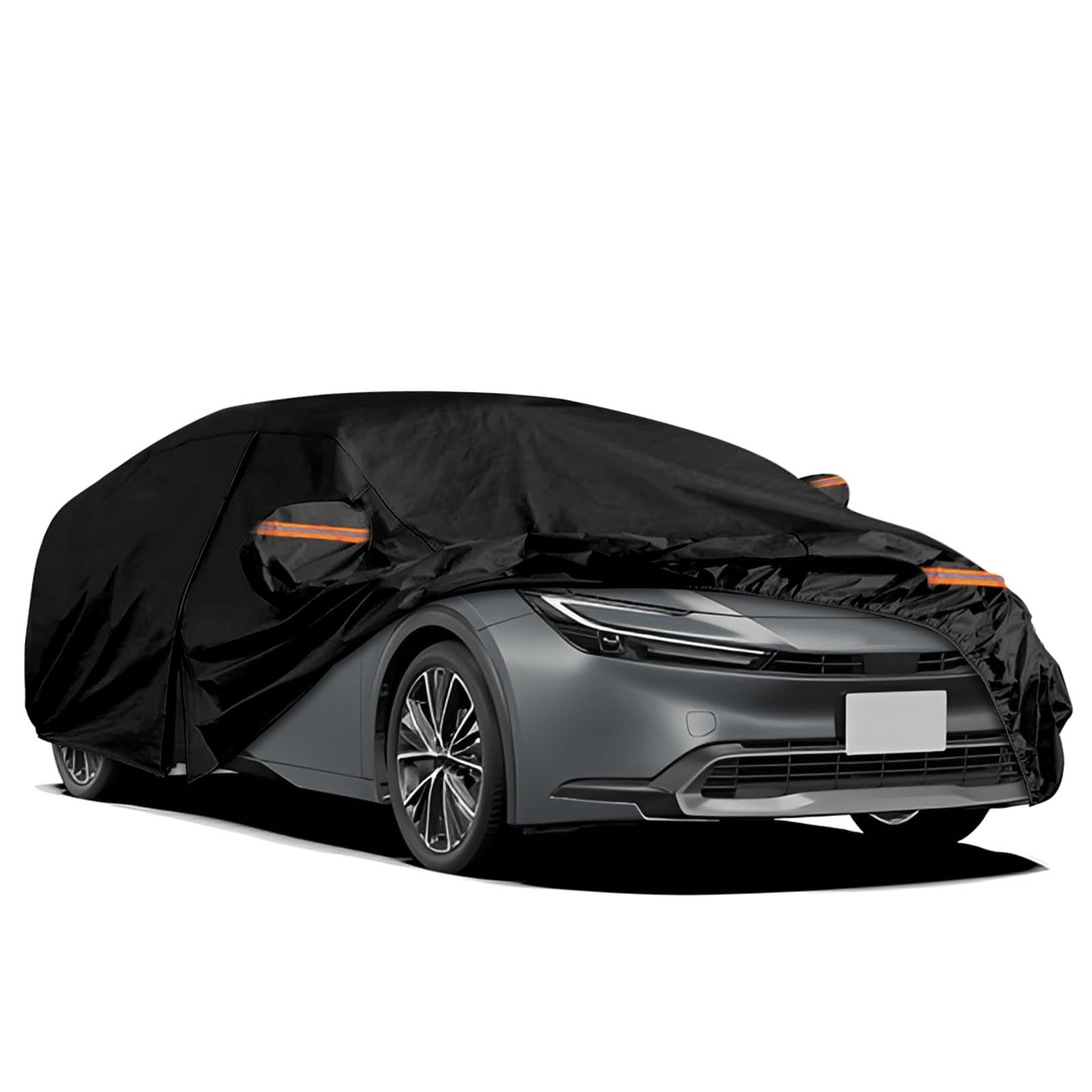 車 カバー トヨタ プリウス 2015-2024 ZVW50/60 カーカバー ボディカバー 裏起毛 厚手 黄砂対策 防水防塵防輻射紫外線 弾力な防風ロープ付き 四季対応（ブラック）