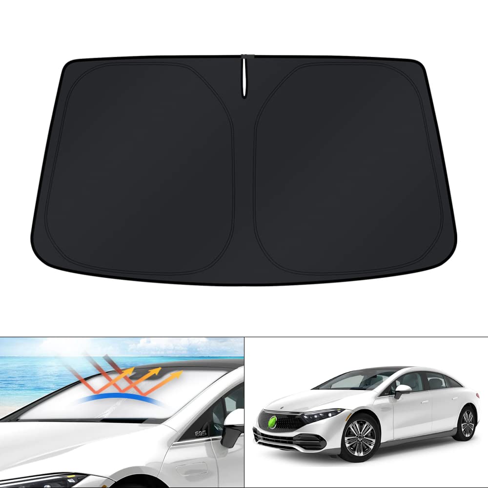 KUST Windshield Sunshade for Mercedes-Benz EQS Accessories 2022-2024 2025 Sunshade Window Sun Visor Protector Foldable Block UV Rays Keeps Car Cool FOR | Mercedes-Benz EQ 2022-2025