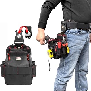腰袋 釘袋 2段 工具差し 小物入れ セフ 工具ポーチ 着脱式工具ホルダー付き フタ取り外し可能 軽量ナイロン素材 回転式フック付き 多機能防水 耐久 電工・大工・DIY・釣り愛好者に最適