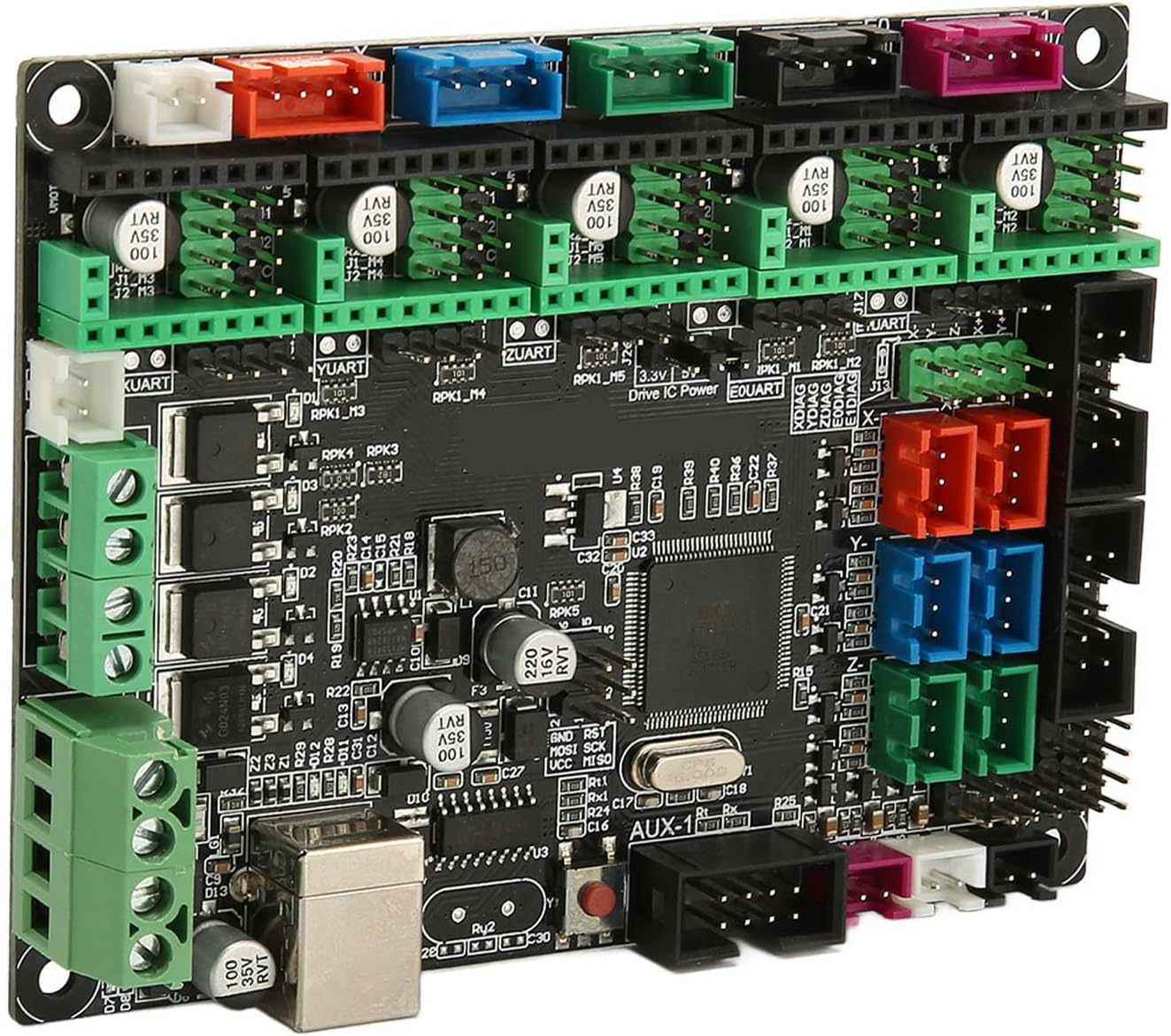 3D принтер MKS DC12V DC24V V2 1 Материнская плата Gen Плата принтера 4 слойная печатная плата L типа полноцветный ЖК дисплей совместимый с драйвером шагового двигателя, фото 6