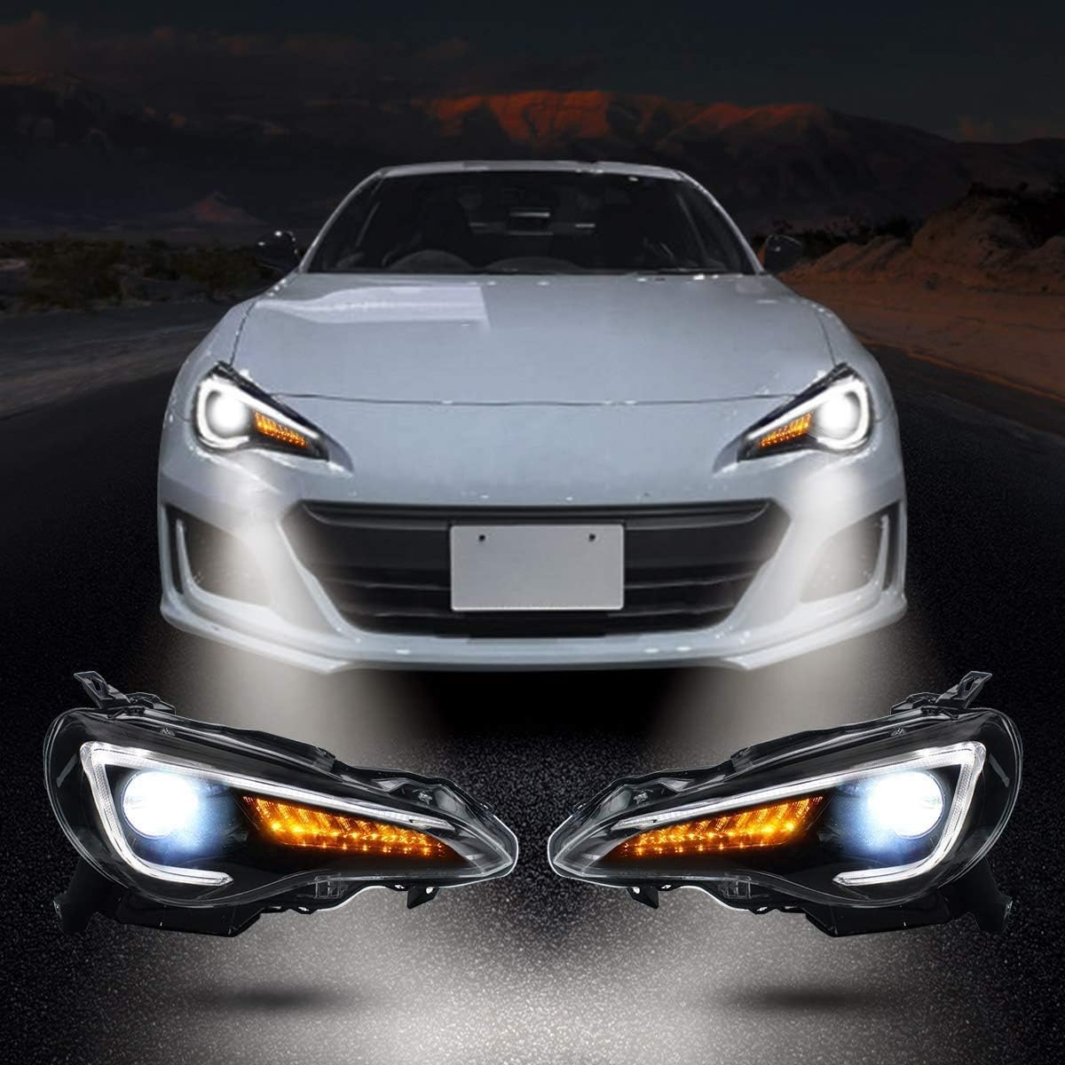 Фара VLAND Toyota 86 2012-2019 годов выпуска, фара Subaru BRZ 2013-2019 годов выпуска, ZN6, ZC6, светодиодный указатель поворота справа и слева, 2-точечный комплект D2H для крепления пузырьков, scion FR-S 2013-2016 года ДЛЯ фар TOYOTA 86 2012-2019, фото 6