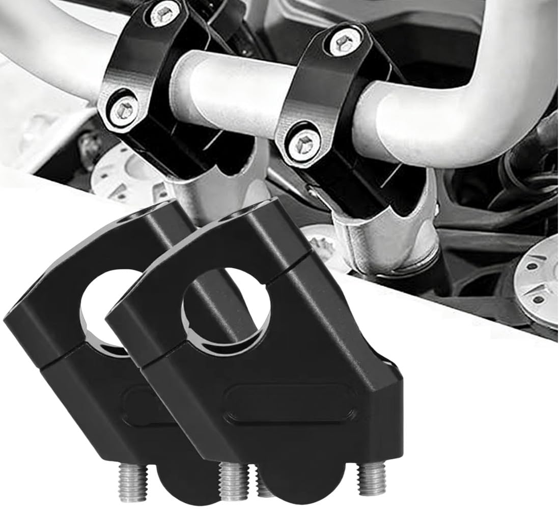 Motorcycle Handlebar Riser 0.9 inch (22 mm) Raises Handle Position Motorcycle Post Bar Back Spacer Kit Universal Bike Accessories (0.9 inch (22 mm), Black) 22mm Black