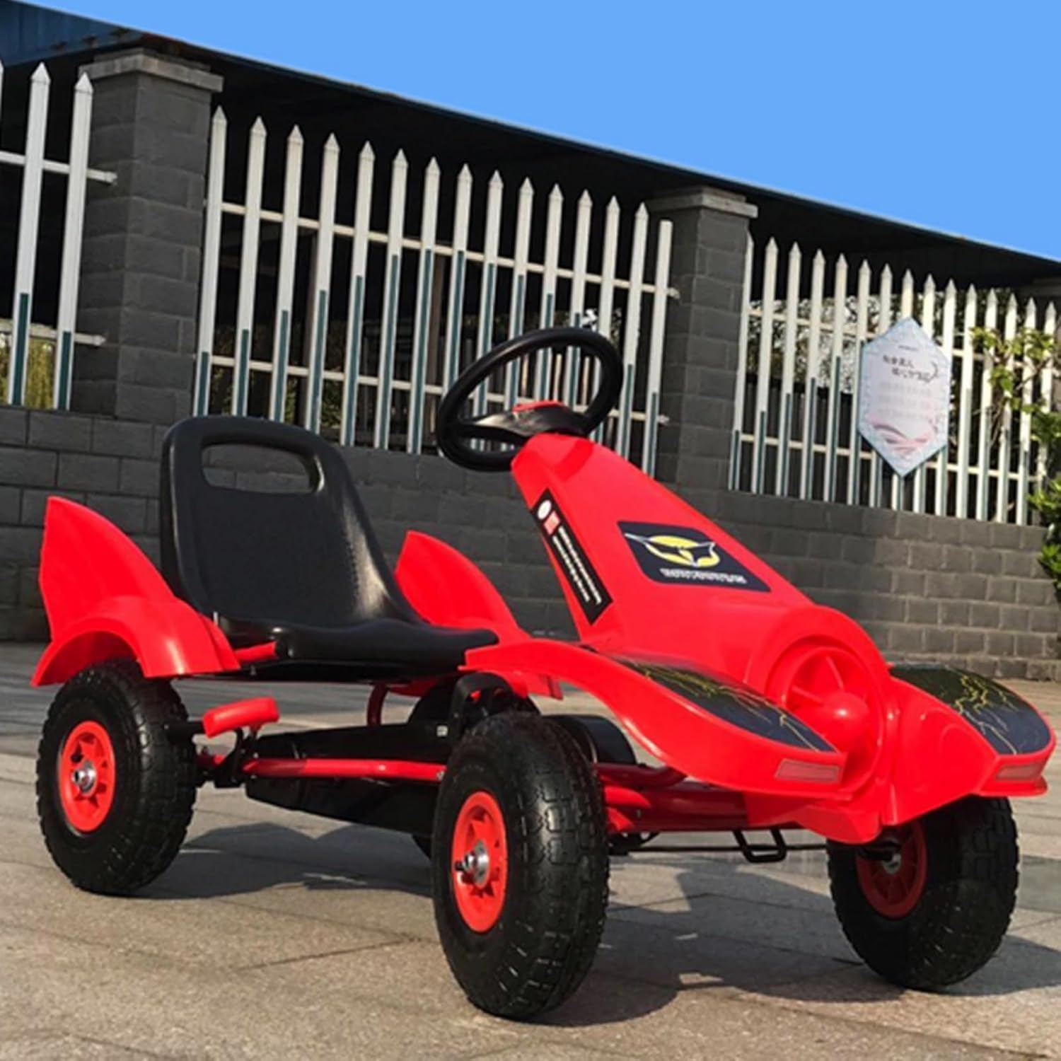 Foot Saw Pedal Cart ATV Ride-On Toy Go Kart Crazy Cart Foot Saw 4 Wheel Ride On Toy Boys Girls Playground Toys Toys Pedal Suitable for Boys and Girls 3 to 8 Years Old Boys and Girls Indoor Outdoor Play Birthday Christmas Inflatable Tires (Red)