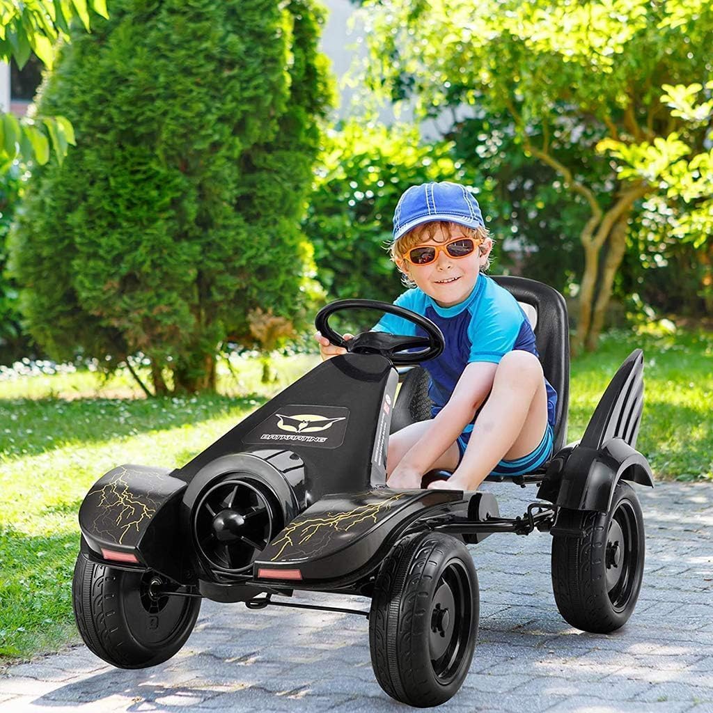 Педальная тележка с ножной пилой для катания на квадроциклах Toy Go Kart Crazy Cart Ножная пила на 4 колесах для катания на игрушках для мальчиков и девочек, игрушки для детской площадки, Педали для игрушек, подходящие для мальчиков и девочек от 3 до 8 лет, Мальчиков и девочек, играющих в помещении на открытом воздухе, День рождения, Рождество, надувные шины (красные), фото 2