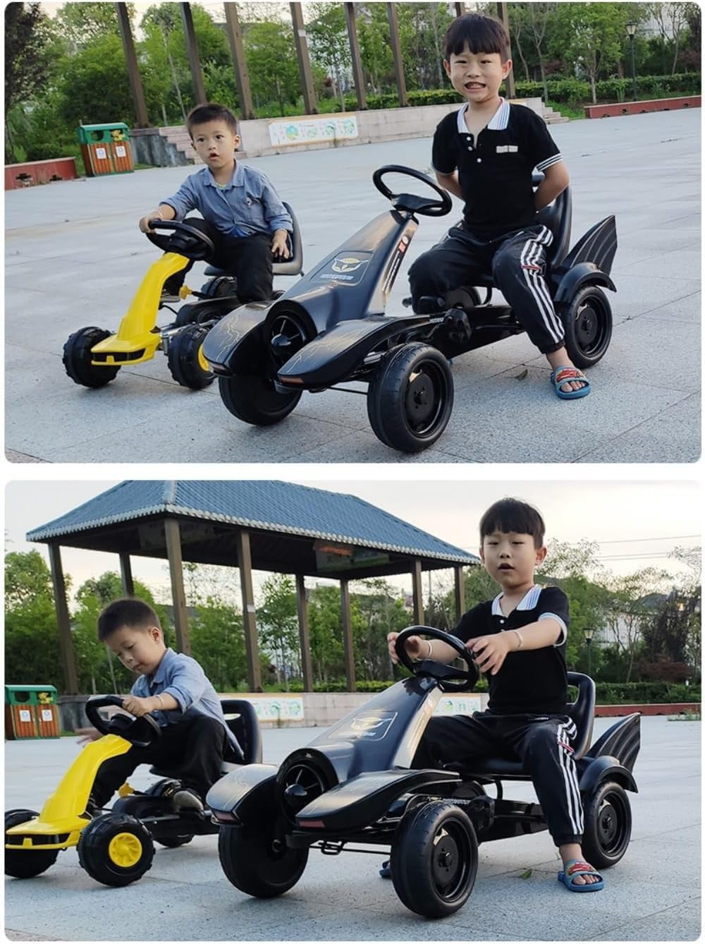 Педальная тележка с ножной пилой для катания на квадроциклах Toy Go Kart Crazy Cart Ножная пила на 4 колесах для катания на игрушках для мальчиков и девочек, игрушки для детской площадки, Педали для игрушек, подходящие для мальчиков и девочек от 3 до 8 лет, Мальчиков и девочек, играющих в помещении на открытом воздухе, День рождения, Рождество, надувные шины (красные), фото 3