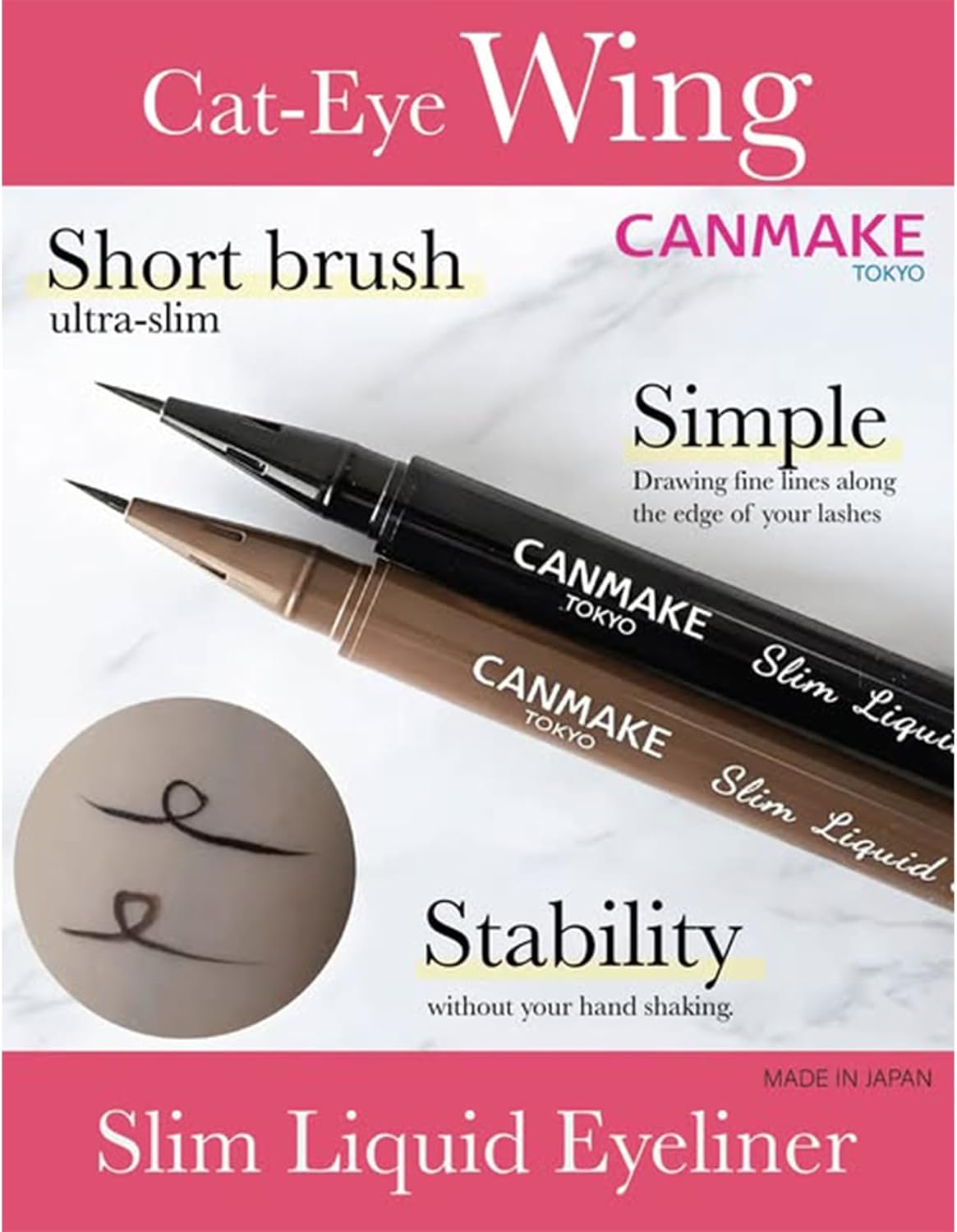 Жидкая подводка для глаз Canmake Slim 01, Black черный (01 black), фото 3