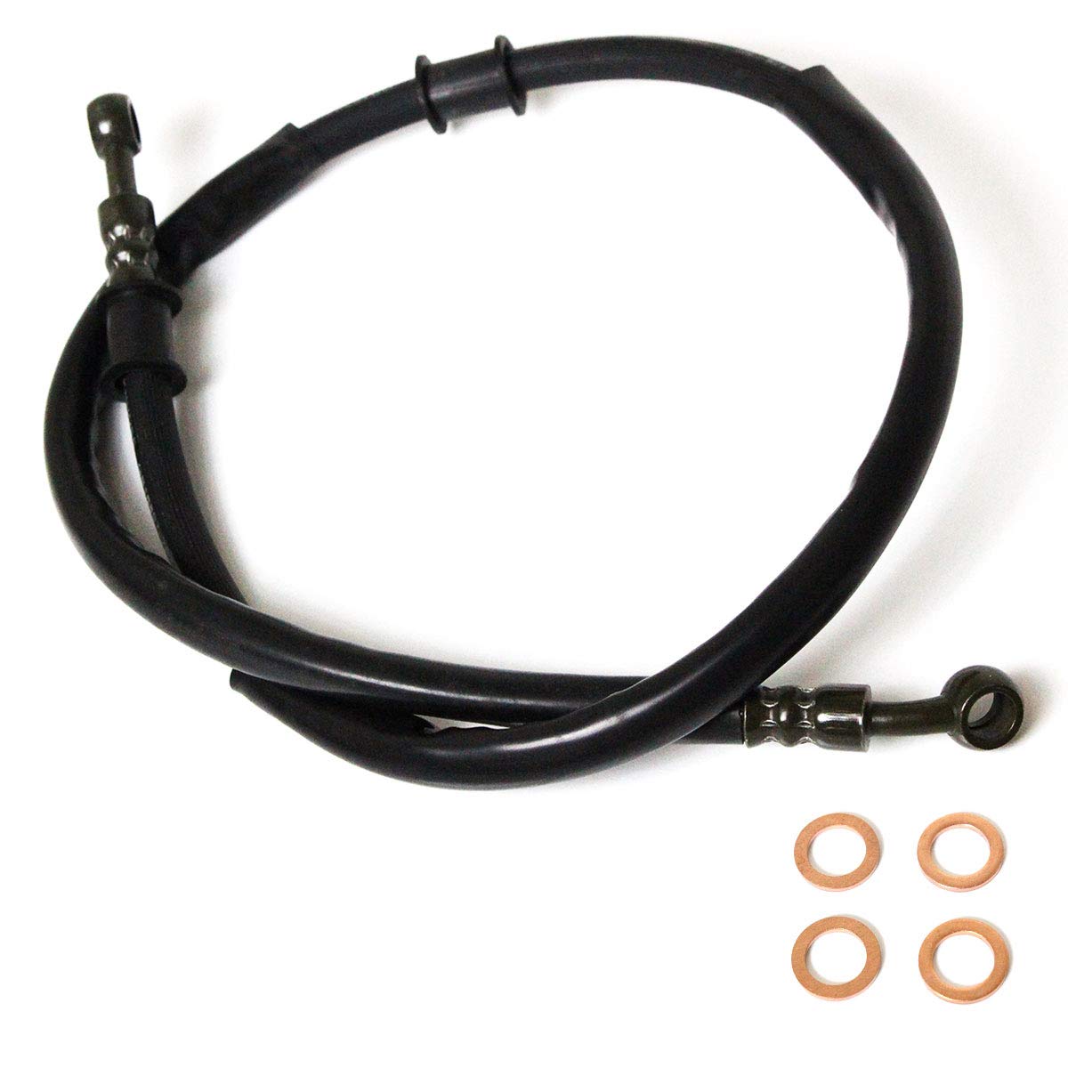 Rubber Brake Hose Clutch Hose Front Rear Compatible Rubber Hose 155cm/1550mm Angle Straight & 20° Hydraulic