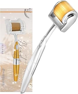 【医療機器認証済】Yeamon ダーママイクロニードルローラー Derma nova正規品 フェイスローラー 美顔器 リフトアップ 目元ケア ハリシワ 頭皮 シミ 薄毛 乾燥肌 美肌 毛穴ケア フェイスケア スキンケア 美容鍼ローラー 人気 男女兼用 (銀0.5mm)