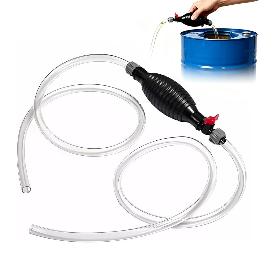 Manual Pump, Fuel Transfer Pump, 9.8 ft (3 m) Hose Set, Inner Diameter 0.6 inch (14 mm), Outer Diameter 0.6 inch (16 mm), Pressure Type, For Cars, Motorcycles, Agricultural Machinery, Oil