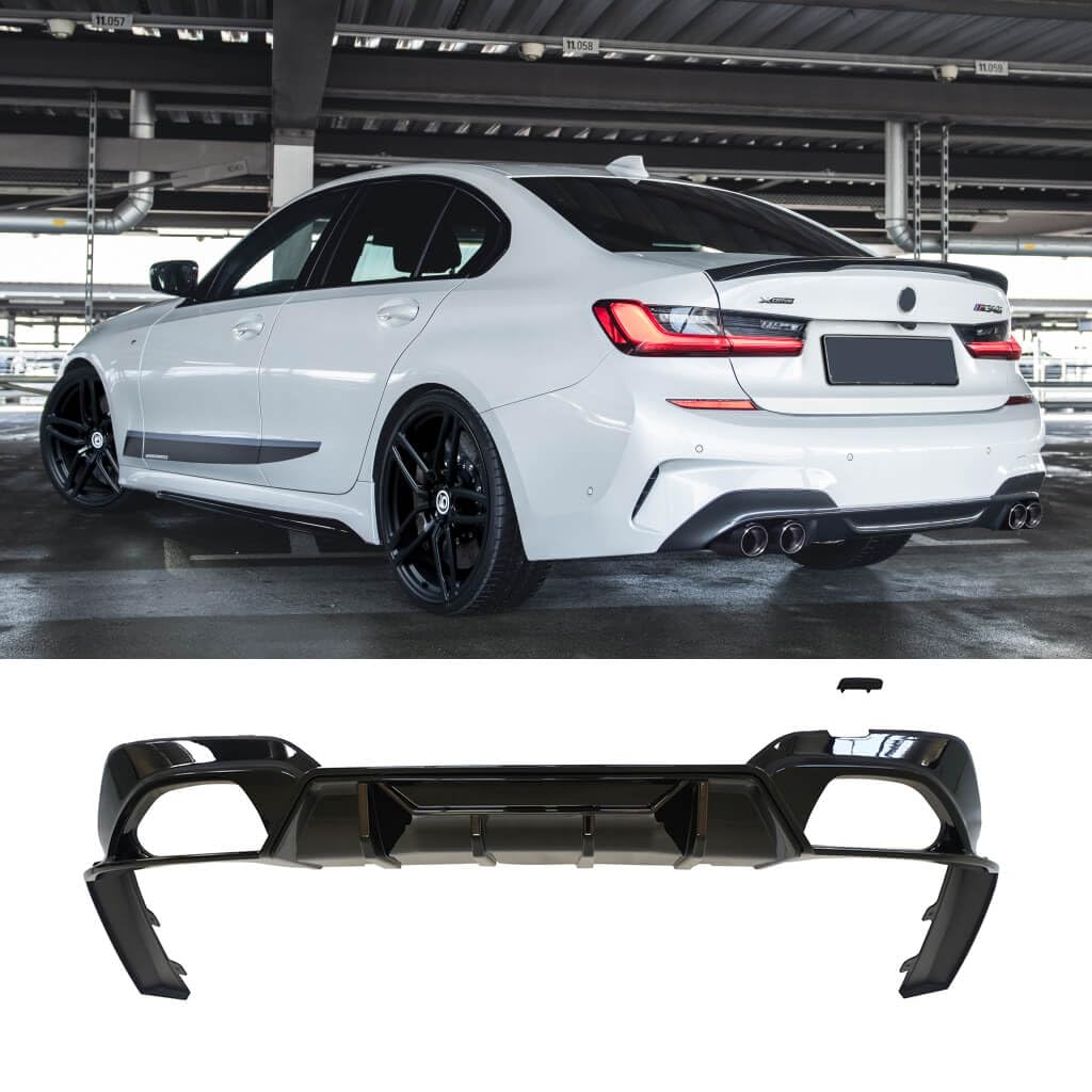 CARIG G20 Rear Diffuser, BMW 3 Series, G20 M Sport, 2019-2022, For Vehicles, Rear Pan Bar Spoiler, Rear Pan Bar Diffuser, Made of ABS, Genuine Parts, Custom Car Accessories, Refurbished Parts, Aero