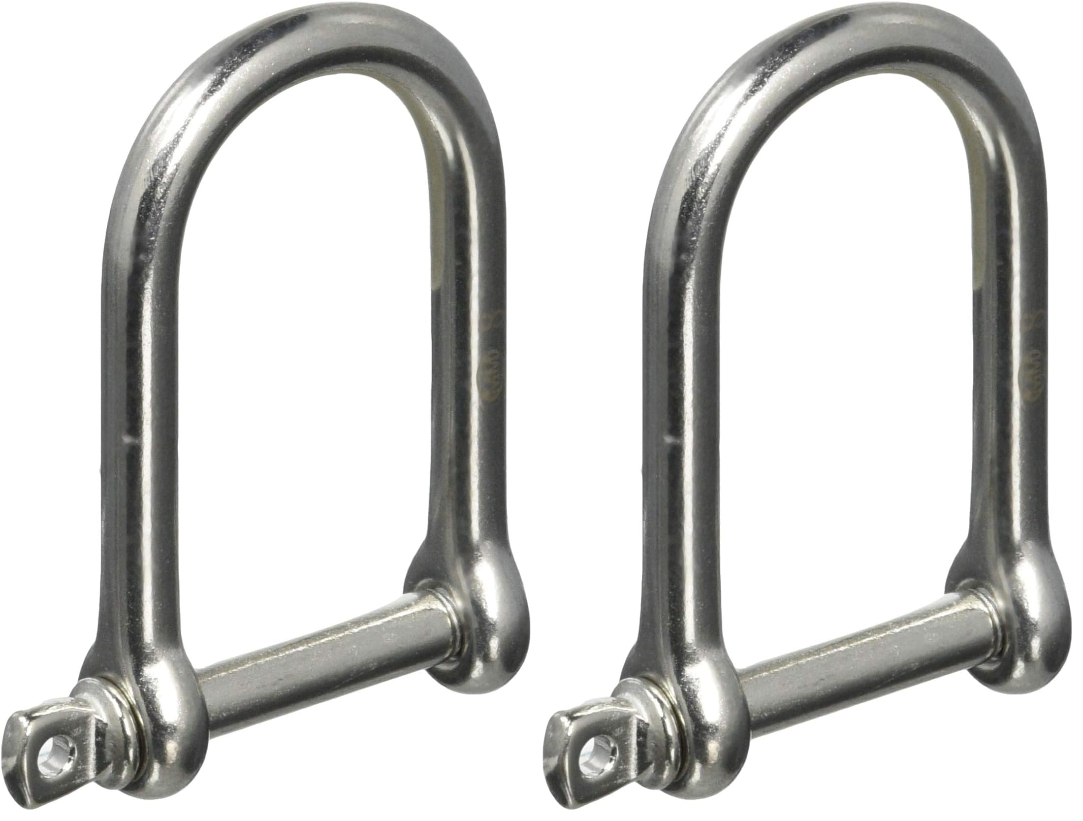 Mizumoto Machine B1417 Stainless Steel Long Wide Shackle Length 2.5 inches (64 mm) Inner Width 1.3 inches (32 mm) Silver (x 2) Pack of 2