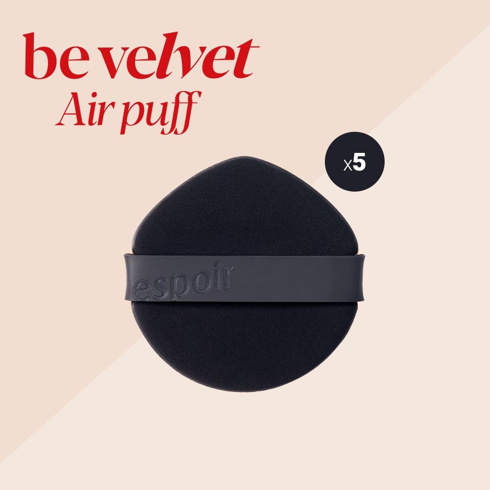 espoir BE VELVET AIR PUFF 5 штук BE VELVET AIR PUFF Спонж-основа для макияжа с подушечками, спонж для макияжа, капельный, пушистый, с высокой адгезией, Корейская косметика ESPOA Official / Cushion puff, Спонж-основа, мягкий, липкий, адгезия, Натуральное покрытие, Подушка, Жидкий, Тональный крем, Корейская косметика, фото 2