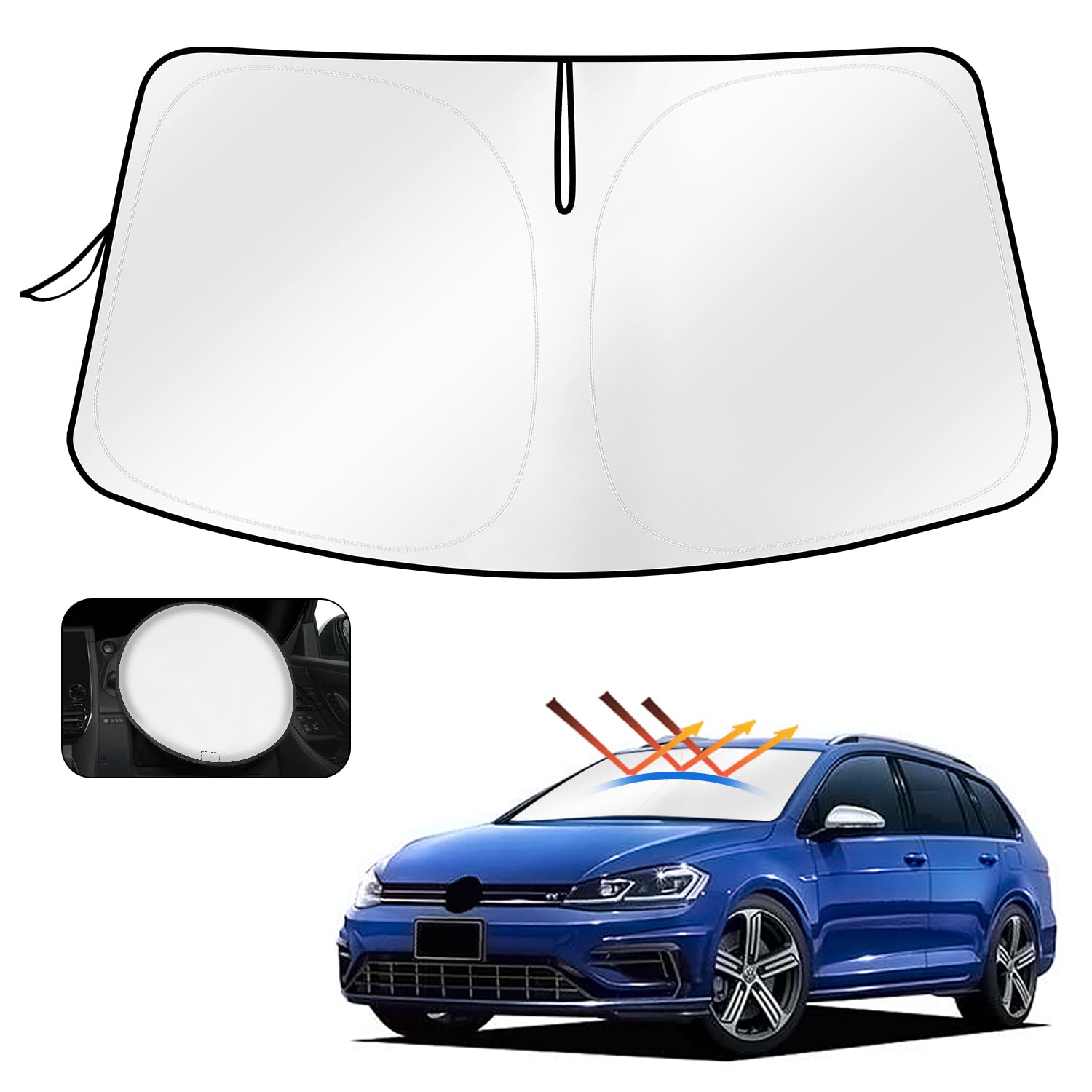 CARTIST Volkswagen VW Sunshade Windshield Golf Mk7 Mk7.5 2013-2019 Overnight Volkswagen VW Golf Mk7, Mk7.5