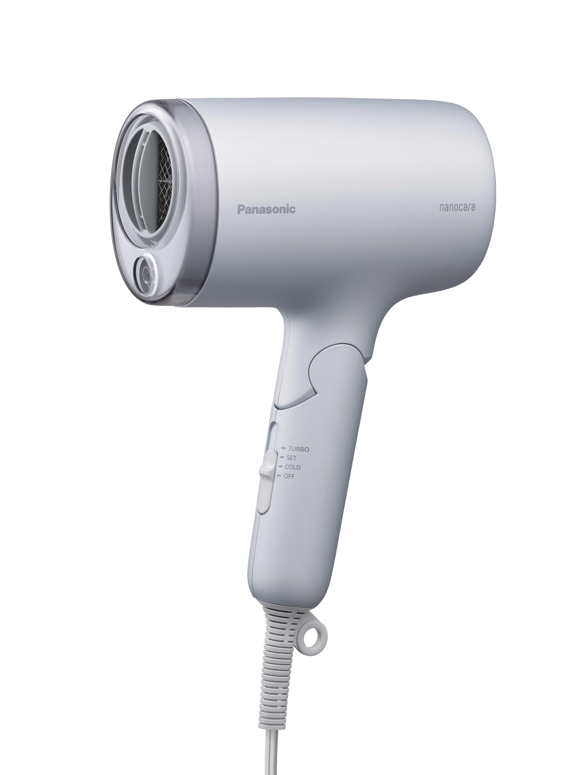 Panasonic Nanocare Hair Dryer EH-NA7M-H, Large Airflow, Quick Drying, Nanoe Equipped, Compact, Moist Gray Main unit Foldable/Wet Gray