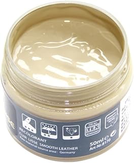 ノーブランド品 50ml レザー補修クリーム 革用染料塗料液 色直し レザー補色 皮革用接着剤 カラー 補修 靴 バッグ ジャケット ソファーシート用 色あせ 革 レザー補修 革修理 着色 塗料 革製品 補修塗料 (ベージュ)
