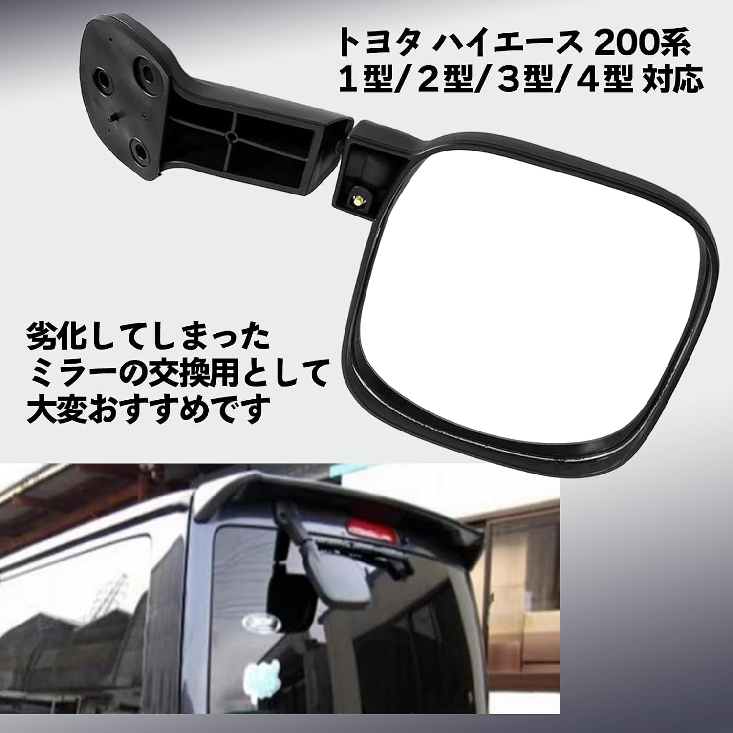 [Доктор Нао] автомобиль для Toyota Hiace 200 серии, зеркало заднего вида, задние ворота, автомобильные принадлежности, зеркало заднего вида общего назначения, фото 3