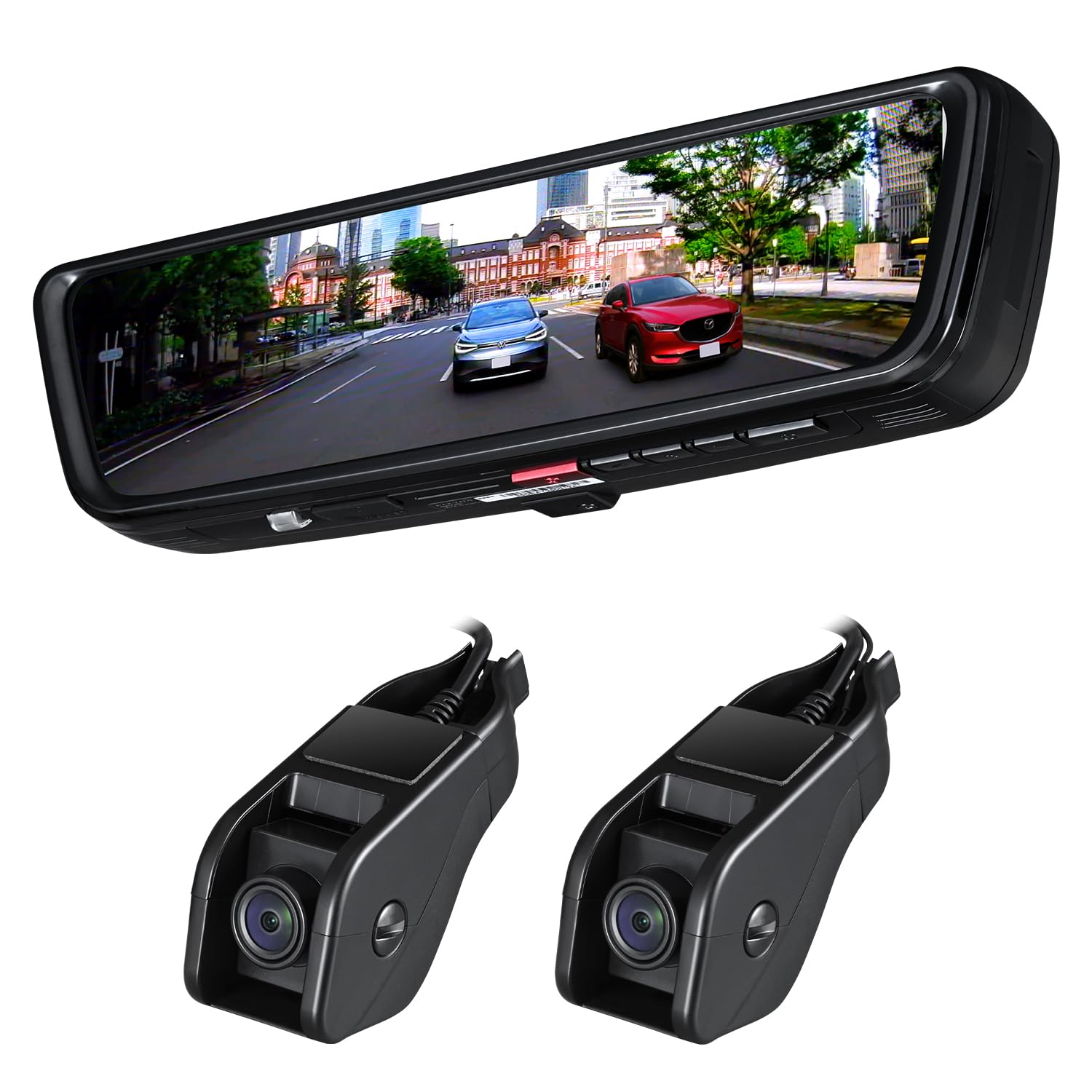 PIXYDA Digital Mirror LCD Drive Recorder Front and Rear 2 Cameras RAY26 Front and Rear 2 Megapixels 9.66 Inches Genuine Mirror Replacement Type 60fps PureCel Plus SONY Image Sensor Equipped Flicker Digital Mirror Body [RAY26]