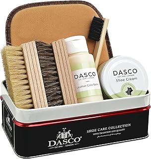 DASCO(ダスコ) 英国伝統の品質 革靴 手入れ セット シューケア スターター シングル(PA-DNNH) 靴磨きセット メンテナンス 靴クリーム 馬毛 豚毛 ブラシ クロス 着色 補色 キズ隠し