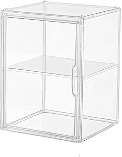 収納ケース 収納ボックス 収納透明ケース フィギュアケース コレクションケース プラスチック 積み重ね式 ディスプレイ 本 おもちゃ フィギュア 靴 カバン アクセサリー 化粧品 収納 仕切り板付き 透明展示ケース マグネット式扉 積み重ね可能 組立簡単 幅27×奥22×高さ36cm クリア (一つ入りです)