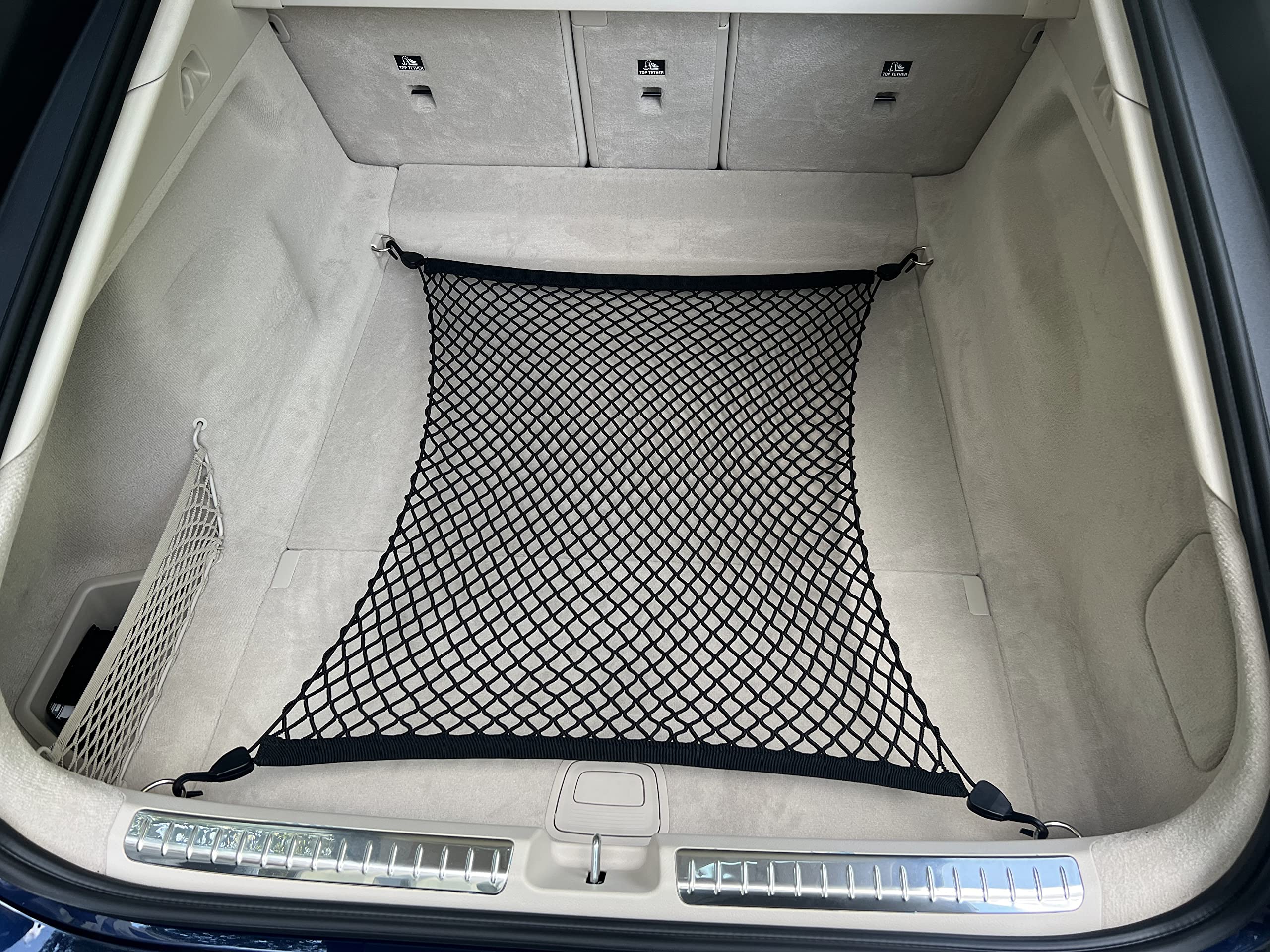 Floor Style Automotive Elastic Trunk Mesh Cargo Net for Mercedes-Benz EQS 2022-2025 - Premium Trunk Organizer and Storage - Cargo Net for Sedans - Perfect Car Organizer for Mercedes-Benz EQS