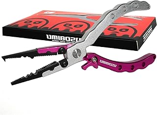 Umibozu(ウミボウズ) フィッシングプライヤー 国内 防錆 多機能 針はずし フックはずし ラインカッター 安全ロープ付き ステンレス 高性能 超軽量 (7.ピンク)