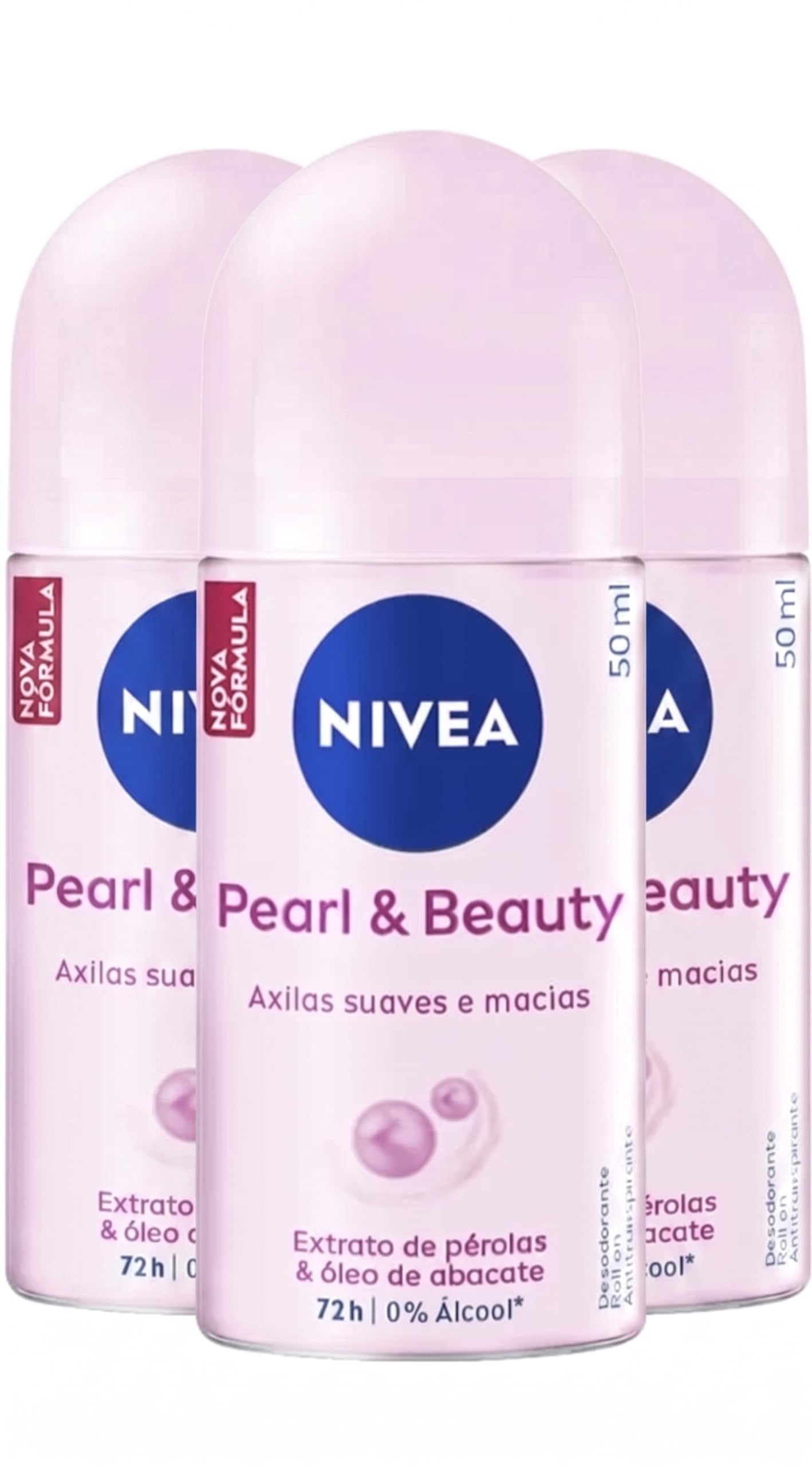 Nivea Women's Antiperspirant Deodorant Roll-on Pearl & Beauty 1.7 fl oz (50 ml) x 3 Packs