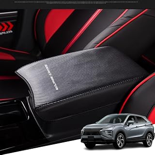 三菱 エクリプスクロス(ECLIPSE CROSS) GK1W GK9W GK系(2018年3月~) エクリプスクロスＰＨＥＶ GL3W GL系(2020年12月~)専用レザー材質 アームレストカバー コンソールボックスカバー内装カスタムパーツ アクセサリー爪キズ防止 保護カバー 汚れ防止 傷防止取り付け簡単 車種専用設計(カーボン調)