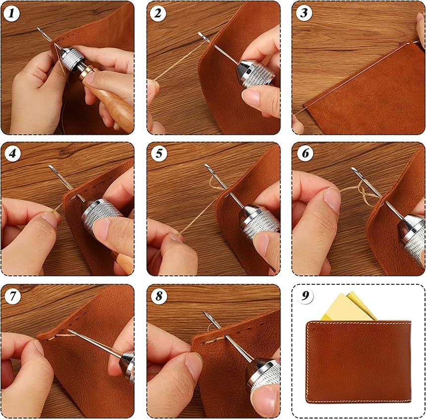 Иглы для рукоделия ANAMI Leather Craft, Ручное шитье, Для рукоделия из кожи, Скоростной стежок, Ручная швейная машина, Нитевдеватель, Набор игл для шитья кожи, Иглы для шитья кожи, Инструменты для работы с кожей, Для натуральной кожи, фото 3
