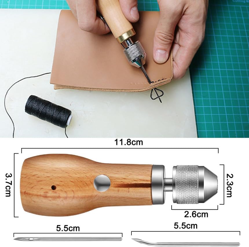 Иглы для рукоделия ANAMI Leather Craft, Ручное шитье, Для рукоделия из кожи, Скоростной стежок, Ручная швейная машина, Нитевдеватель, Набор игл для шитья кожи, Иглы для шитья кожи, Инструменты для работы с кожей, Для натуральной кожи, фото 8
