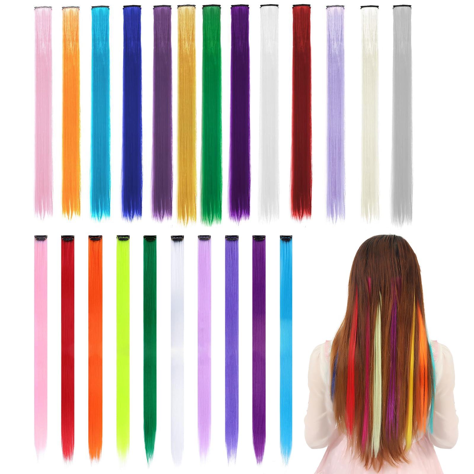 Wig, Seal Extension, One Touch Color Extension, Blue, For Children, Set of 10 Extensions, One-touch Easy to Wear, Clip-on Wig, Hair Extension, Heat Resistant, Everyday Cheer, Dance, Blue 10 pcs