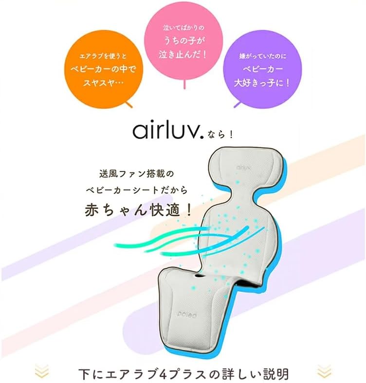 Вентилятор-сидение Air Love 4 Plus Donut для коляски, защита ребёнка, защита от перегрева 2-D: серо-голубой, одиночный товар, фото 5