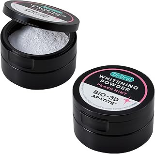 【リニューアル】ドクターオーラル (Dr.Oral) ３Dホワイトニングパウダー ピーチミント（25g×2個） 世界唯一バイオ３Dアパタイト高配合 徹底美白粉ハミガキ 卵殻アパタイト・重曹・ポリリン酸 黄ばみ・口臭ケア