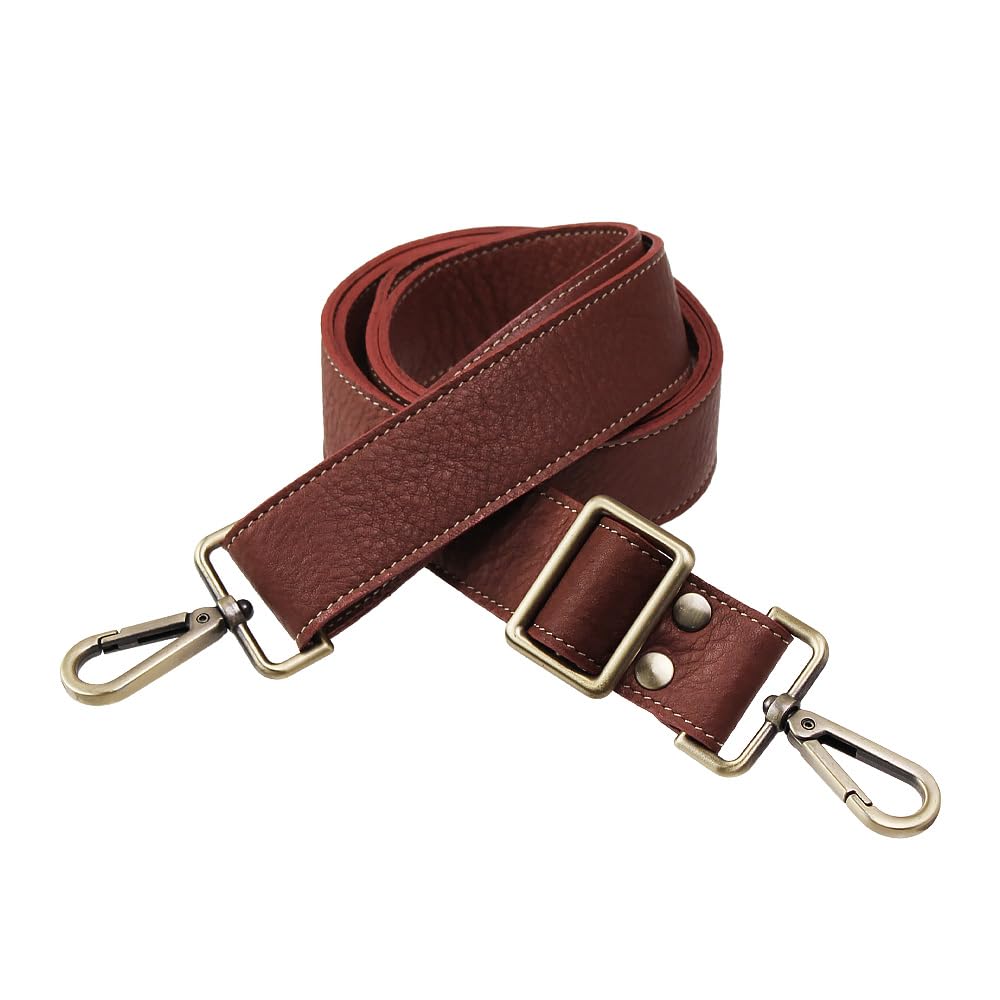 Wild Hearts ID st142r48 Genuine Leather Shoulder Strap, 1.2 inches (3 cm), Shoulder Belt, Strap, Leather, Men's, Women's Antique gold × brown