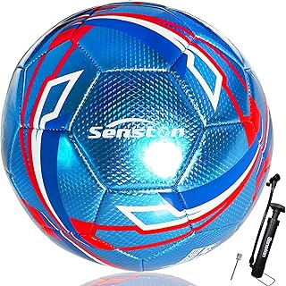 Senston サッカーボール 3号4号5号 小中学の大人と青少年のトレーニングボール試合のサッカーとポンプ