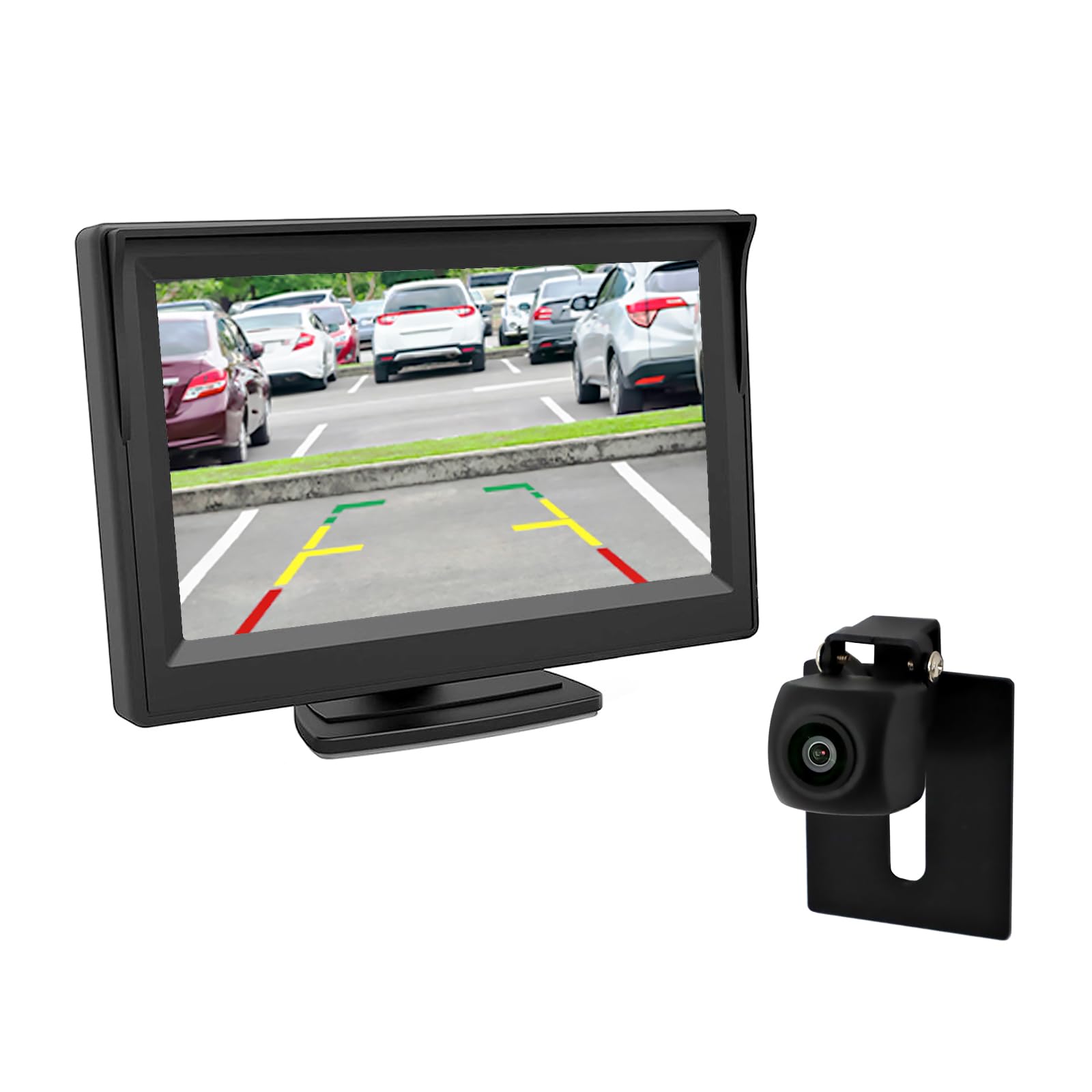 Antion 5-Inch LCD Monitor, Rear Camera Set, Uses New AHD Technology, Single Wire, Super Strong Night Vision Function, Wide Angle Lens, Rear Blind Spot Check, No Drilling, Cigarette Lighter Socket Power, Super Easy Installation, Japanese Instruction Manual
