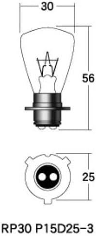 Электрическая лампочка M&H Matsushima 12V 35/35 Вт прозрачная RP30 P15D-25-3 1 деталь 1P1616, фото 2