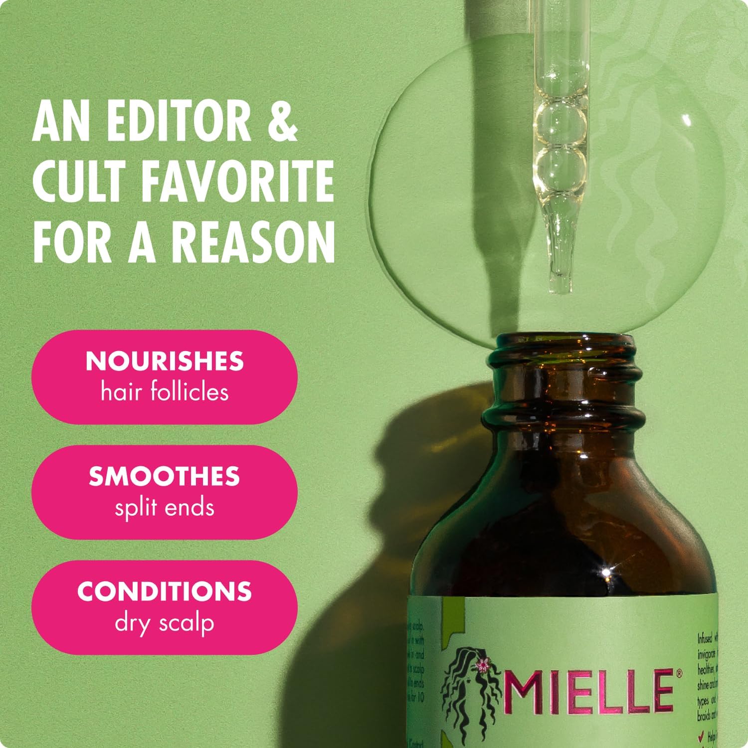 Масло для кожи головы и волос Mielle Organics с розмарином и мятой, укрепляющее кожу головы и волосы с биотином и эфирными маслами, 60 мл (2 жидких унции), фото 3