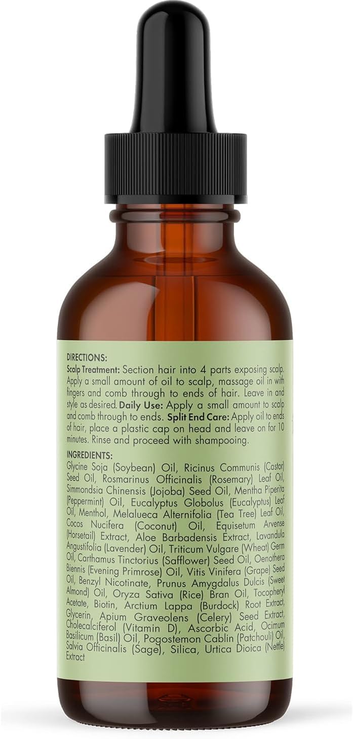 Масло для кожи головы и волос Mielle Organics с розмарином и мятой, укрепляющее кожу головы и волосы с биотином и эфирными маслами, 60 мл (2 жидких унции), фото 7