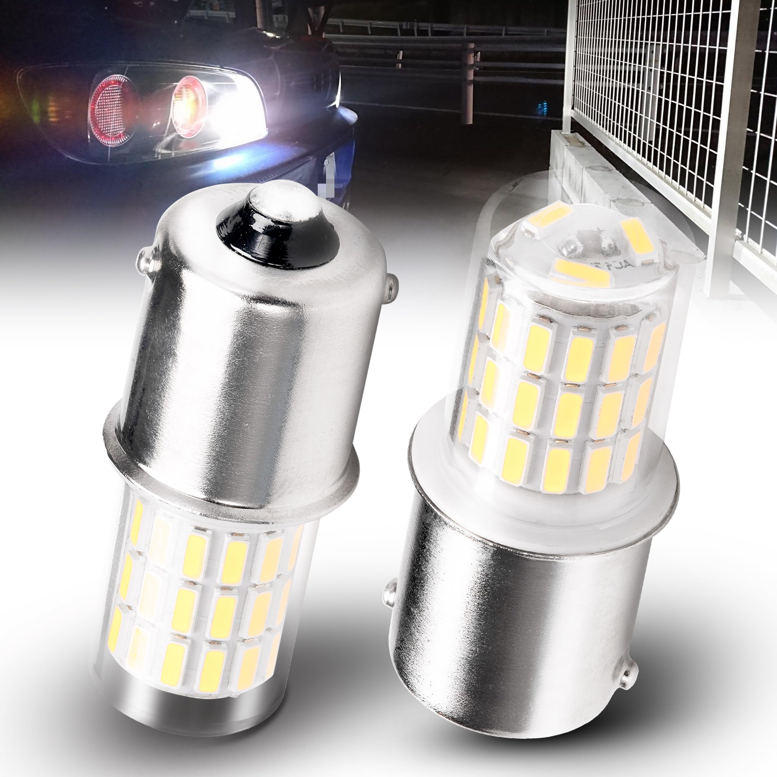 S25 LED Single Back Lamp LED White for 12V-24V Car 2 items