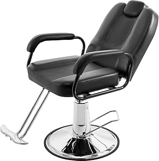 Reclining Barber Chair With Heavy-Duty Pump For Beauty Salon Tatoo Spa Equipment Black/Red(A)