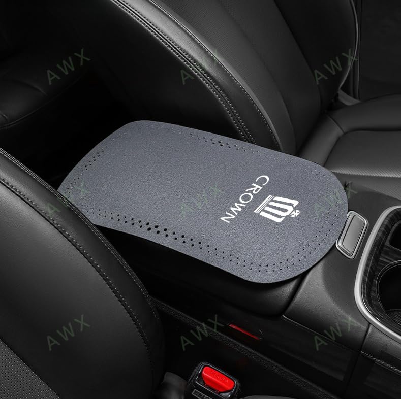 Crown Car Armrest Cushion, Car Armrest Cover, Console Box Protection Cover, Fits 220 Series 210 Series 200 Series 180 Series Car Armrest Cushion, Suede, Double-Sided, Newly Designed Armrest Console クラウン gray