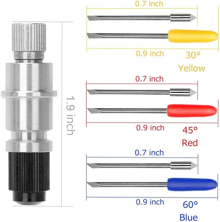 30шт 30/45/60-градусное лезвие для винилового плоттера Cutter Blades для CB09 CB09U Graphtec с основанием держателя лезвия, фото 4