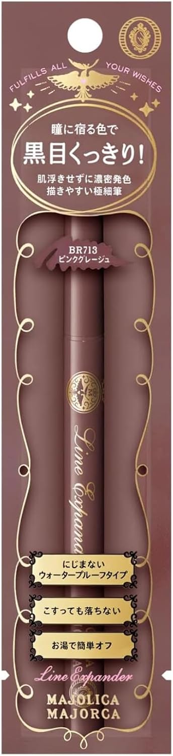 Подводка для глаз MAJOLICA MAJORCA Line Expander BR713 Розовая в колбе, 0,5 мл, Жидкая, не осыпается даже при растирании, Ультратонкий плотный цвет, который можно смыть горячей водой MAJOLICA MAJORCA, фото 8