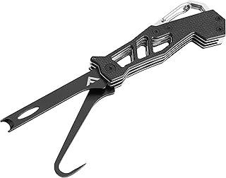 FLISSA イカシメ エギング 絞めナイフ ギャフ カンナ直し 3in1ツール ステンレス製 G10ハンドル イカ釣り 捌く カラビナ付き 折りたたみ式 持ち運び便利