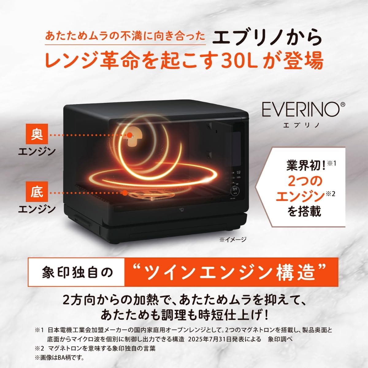 Микроволновая печь ZOJIRUSHI 30Л EVERINO White ES-LA30-WA, фото 3
